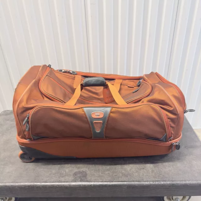 Tumi T Tech 30” Orange Wheeled Split Duffle Rolling Bag 5553FLM