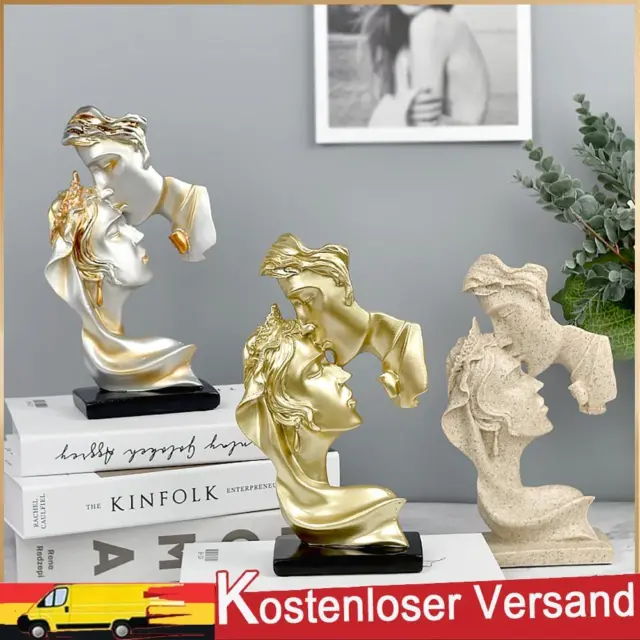 Resin Couple Kissing Statue Home Decor Abstract Couple Statue for Office Bedroom