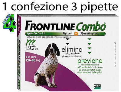 Frontline Combo Cane 20 - 40 Kg 3 Pipette Antiparassitario Per Cani Antipulci 2