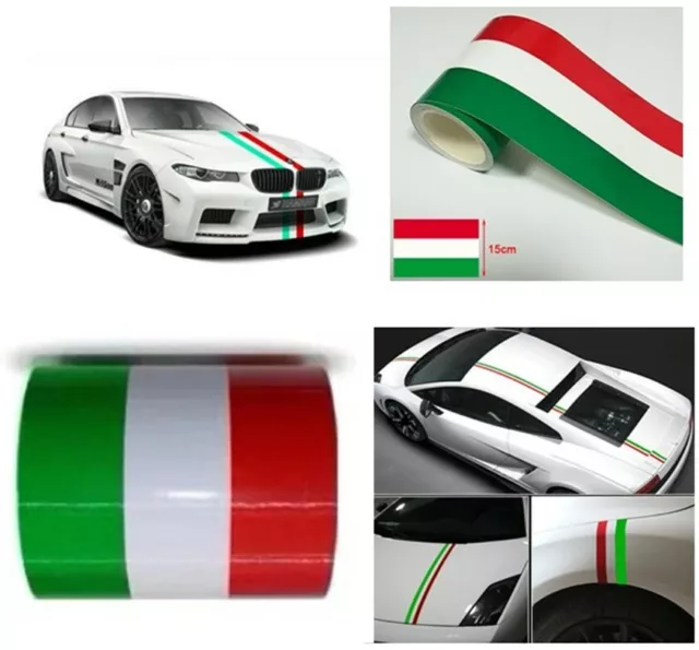 Italien Italia Flagge  Aufkleber Streifen Band 200 x 15 cm Motorhaube Dach Heck