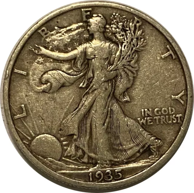 1935 Silver Walking Liberty Half Dollar Grading VF/XF 90% Silver