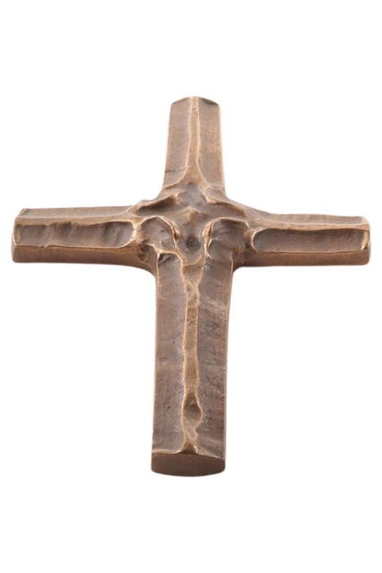 Colgante de pared cruz de latón marrón
