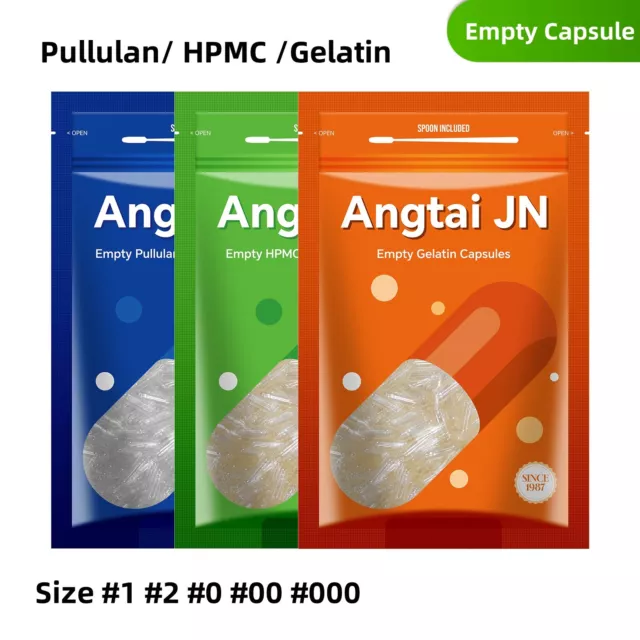 Empty Clear Capsule Pullulan / HPMC / Gelatin Kosher Gluten-Free +Spoons