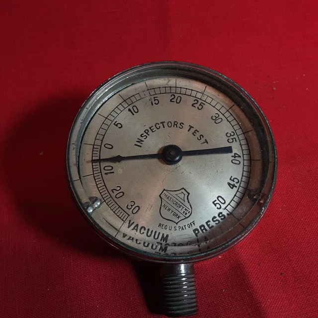 ANTIQUE ASHCROFT 50 PSI VACUUM PRESS Gauge Steampunk Inspectors Test