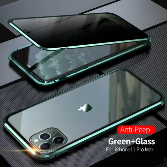 360 Magnetic Protection Privacy Double Glass Case for iPhone 13 12 11 Pro Max XS