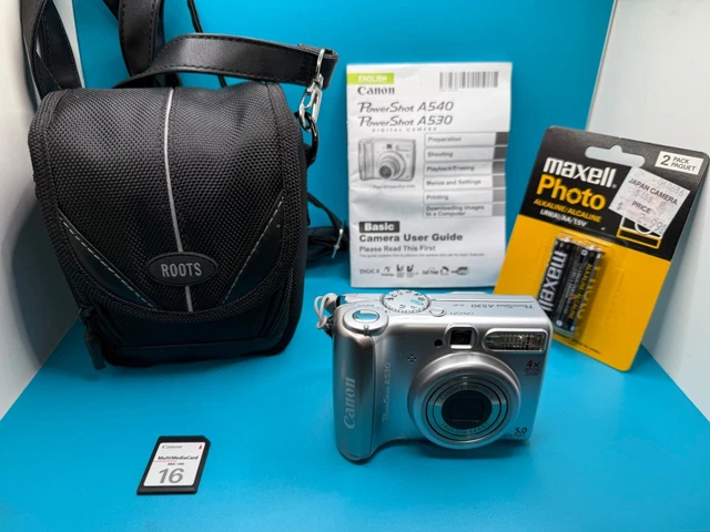 CANON POWERSHOT A530 5.0MP Digital Camera Silver Tested