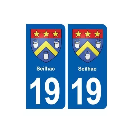 19 Seilhac blason ville autocollant plaque sticker arrondis