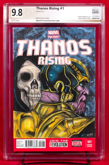 THANOS RISING #1 PGX 9.8 NM/MT Sketch Cover by ???, colors by LYDIC !!!