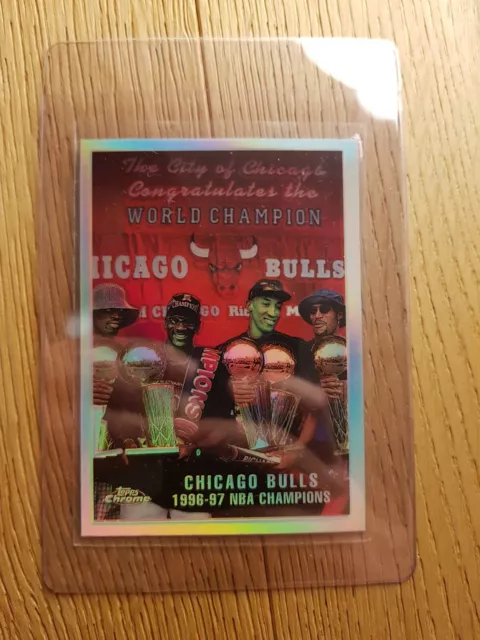 97-98 Topps Chrome Refractor Chicago Bulls, Michael Jordan, Pippen, Rodman