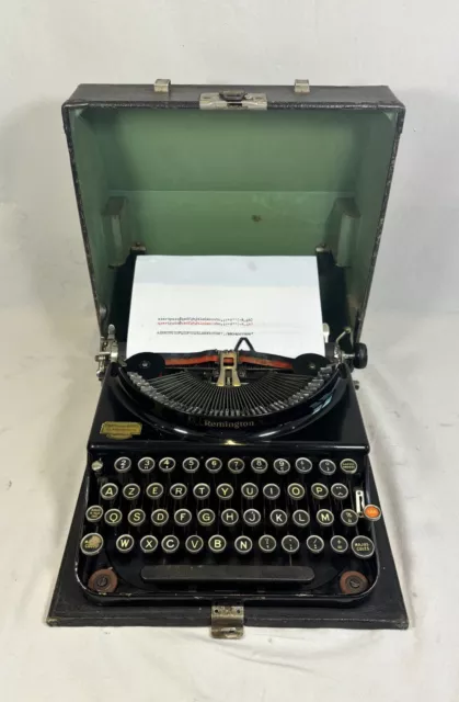 Máquina De Escribir Remington Portátiles Modelo 3 1930 Excelente + Cinta Nuevo