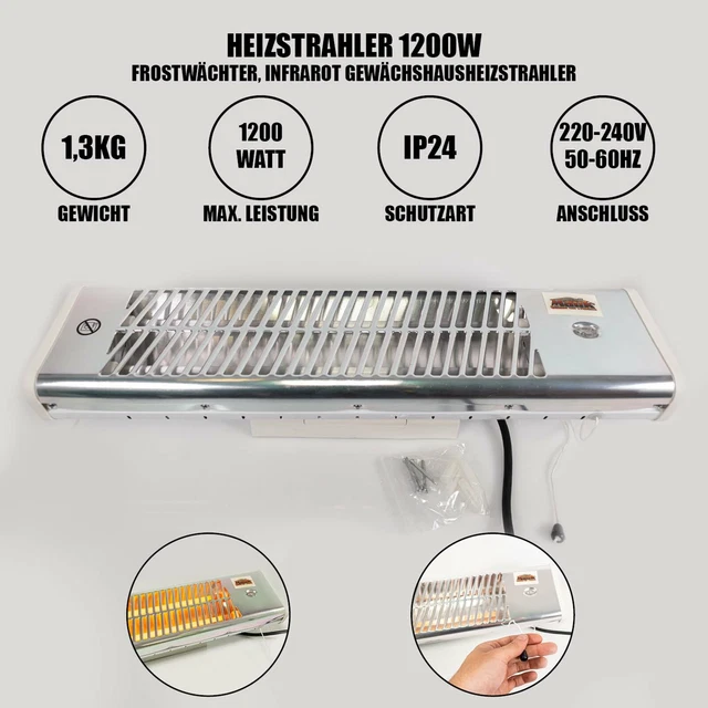 Mauk Heizstrahler 1200W Wärmestrahler Heizer Heizlüfter Heizgerät Strahler NEU