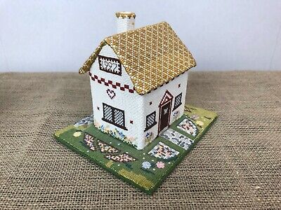 Lovely Needlepoint Hand Stiched Sewn English Country House Cottage 3