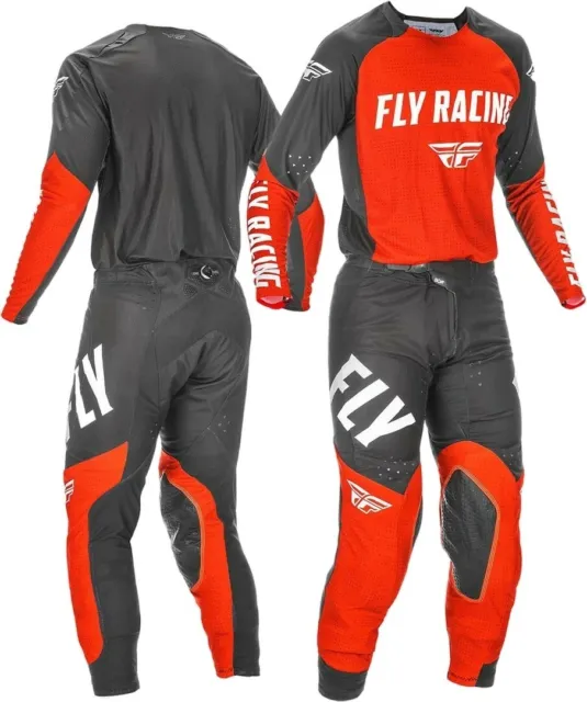 Fly Racing Evolution Motocross Offroad Race Kit Getriebe rot schwarz weiß Erwachsene