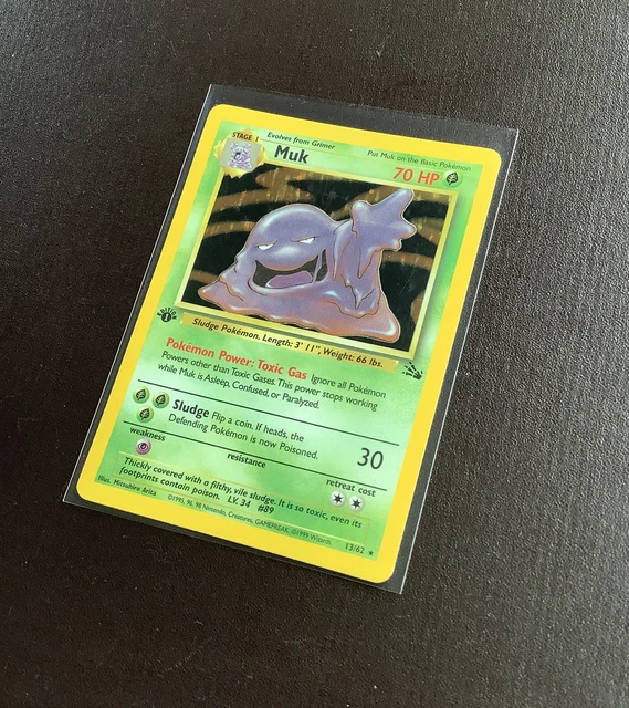 ORIGINAL 1999 SHINY/ Holo First 1st Edition Muk Pokemon Card Fossil Set NM  99.99 - PicClick UK