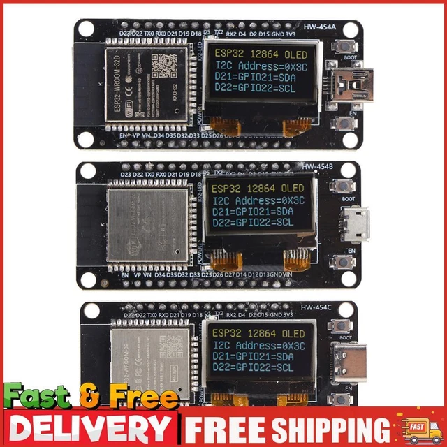 ESP32 ESP-WROOM-32 WIFI+BT Development Board CH340 with 0.96 OLED ...