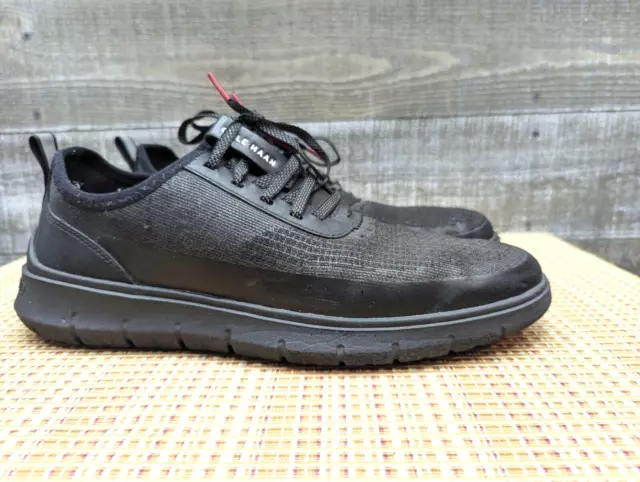 COLE HAAN BLACK Zerogrand Stichlite Laser Comfort Oxford Mens Shoes ...