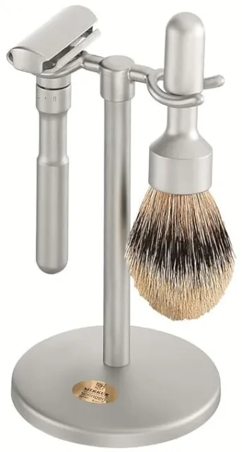 Merkur 3-Piece Shaving Set, Futur, Matte Chrome Finished 90780002