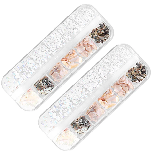 2 Boxes Nagelschale Nagel-Abalone-Flake Maniküre Dekoration Aufkleber