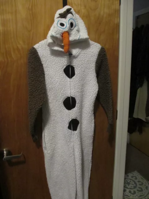 Woman's Disney Xs Frozen Olaf One Piece Pajamas  Hooded  Not Footed