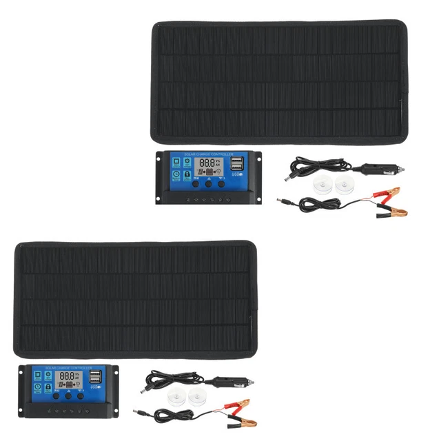 Kit de panneau solaire 20W*2X Chargeur de batterie RV Remorque contrôleur