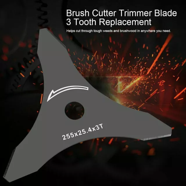 3 Tooth Brush Weed Cutter Metal Blade Brushcutter & Strimmer Blades Tool UK