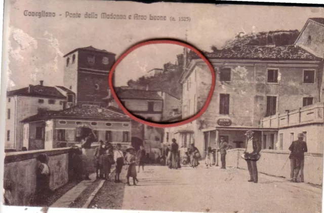 Cartolina  Conegliano Veneto Viaggiata 1917 Ponte Della Madonna E Arco Leone Rr