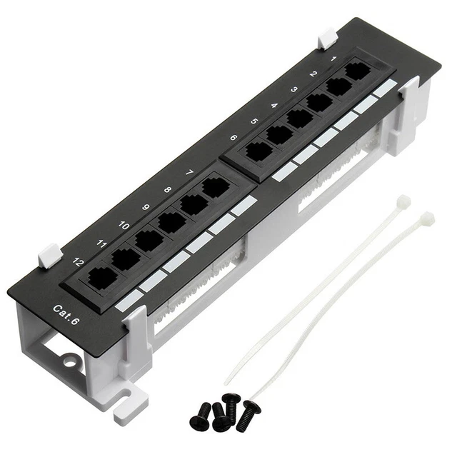 Tool Kit 12 Port CAT6 Patch Panel RJ45 Networking Wall Mount Rack with SurfacZ1