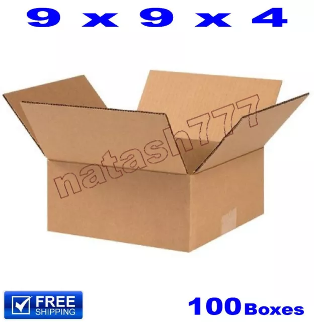 100 - 9x9x4 Cardboard Boxes 32ECT Mailing Packing Shipping Corrugated Carton