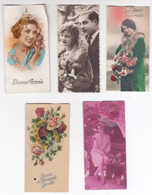 Lot n°7 de 10 Cartes postales anciennes - fantaisie - fer à cheval - fleur