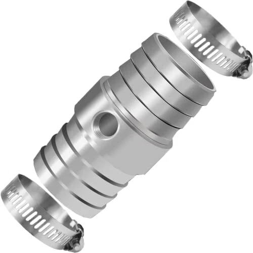 1-1/4" Radiator Hose Barb Coupler with 1/8" NPT Side Port-Aluminum 1-1/4in Steam