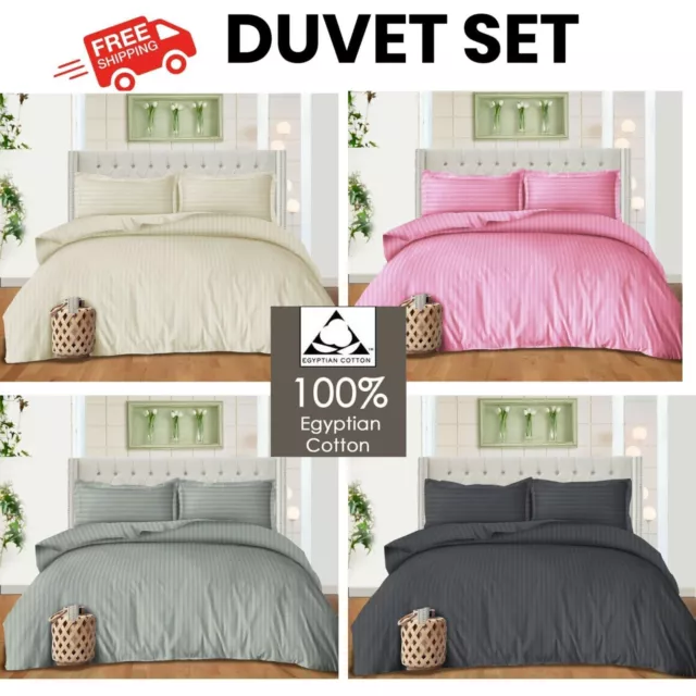 100% Egyptian Cotton Warmth Duvet Cover Set Double King Bedding Set with Pillow