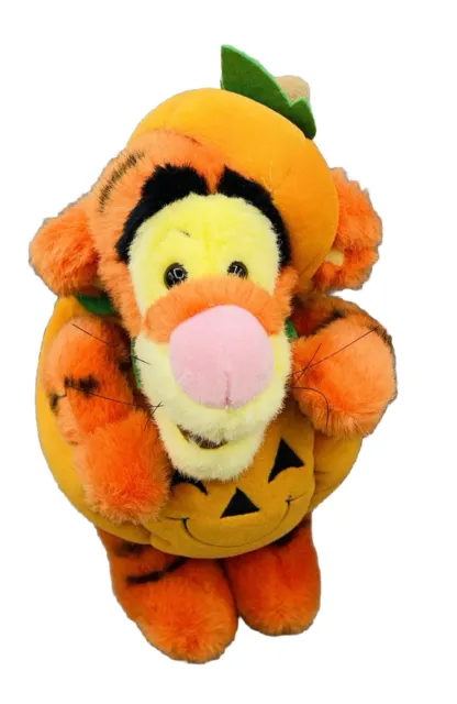 Pumpkin Tigger Vintage Disney Store Winnie The Pooh Halloween 13" Plush Toy