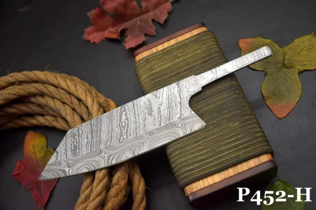 Custom 9.3"OAL Damascus Steel Blank Blade Chef Knife Handmade, (P452-H)