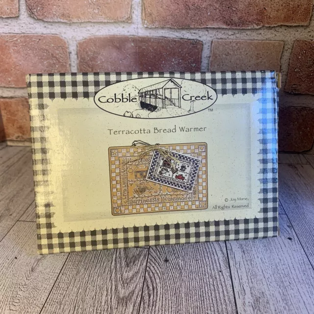 Cobble Creek Terra Cotta Bread Warmer, Tile “Happiness Is Homemade" Joy Marie
