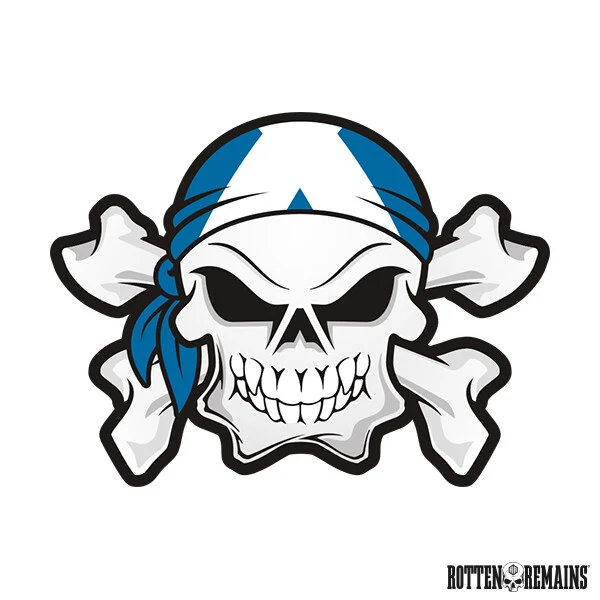 Scotland Flag Skull Crossbones Decal Scottish Biker Vinyl Sticker e7m