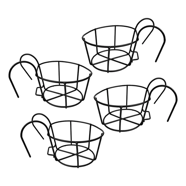 4pcs   Eisen Pflanzer für Geländer Zaun Balkon Garten Wohnkultur
