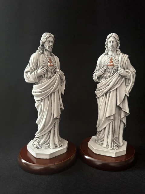 Statua Sacro Cuore Di Gesù In Resina - Altezza 30 Cm, Dipinta A Mano - Foto 10