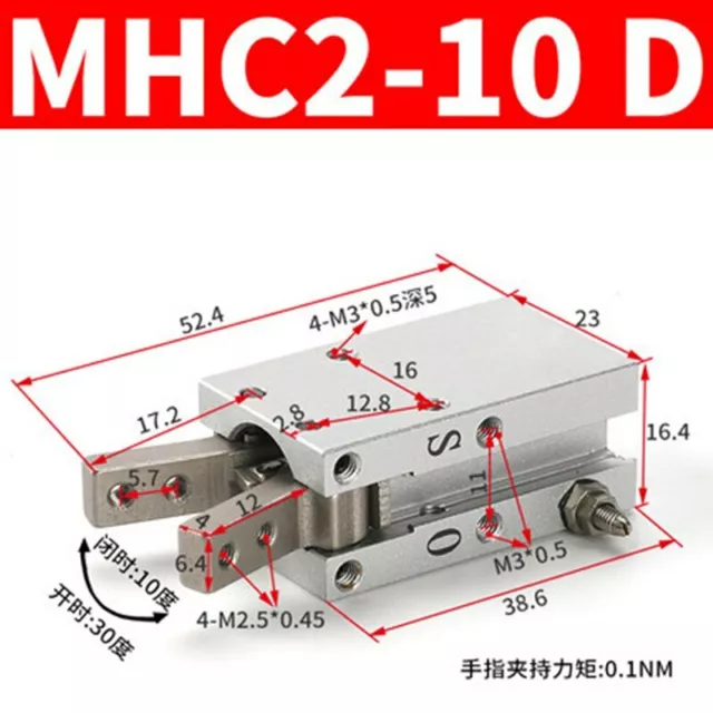 MHC2-10D Angular Air Gripper Claw Pneumatic Cylinder Robot Gripper MHC2 Series