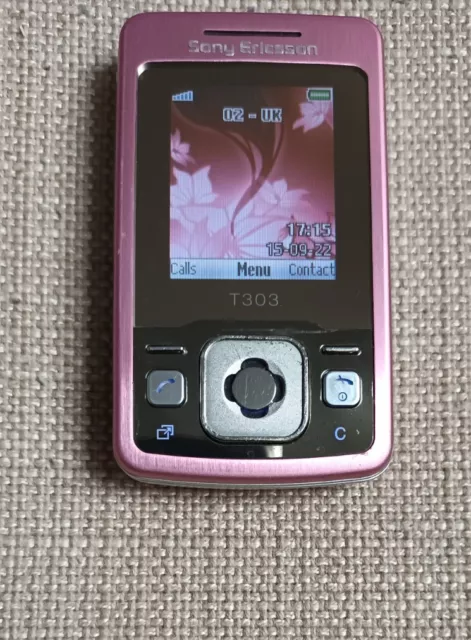 Sony Ericsson T303 - Satin Pink (Unlocked) Slide Bar Mobile Phone Vintage Retro