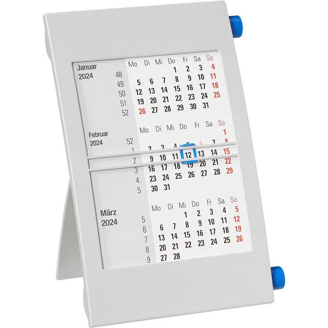 DREHKALENDER 2024/2025 SCHREIBTISCHKALENDER 3-Monatskalender grau-blau EUR 8,62 - PicClick DE