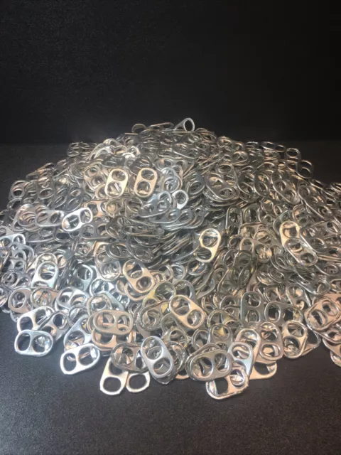 1000 Pull Tabs Tops Aluminum Washed Pop Beer Can Crafts Hobby Silver Fast Ship!