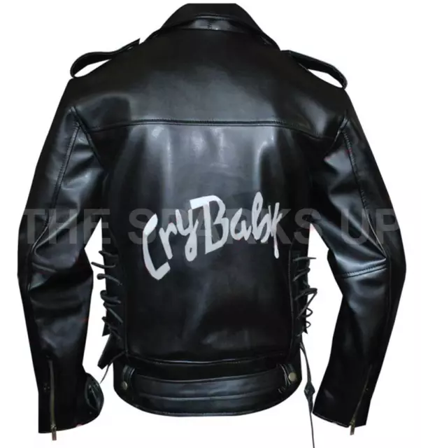 New Johnny Depp Black Cry Baby Motorcycle Casual Style Leather Jacket - BIG SALE