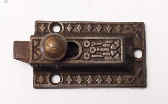 Victorian Eastlake Decorative Floral Cabinet Cupboard Latch Cast Iron INCOMPLETE