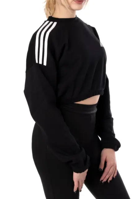 ADIDAS CROP CREW SWEATSHIRT Sport Shirt Pullover Fitness Pulli NEU Größe XL 2