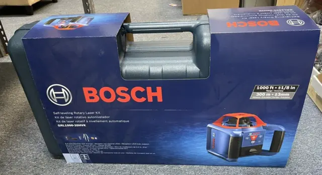 Bosch GRL1000-20HVK Self-Leveling Rotary Laser System NEW!