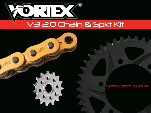 V3 Chain & Sprocket Kit Gold SX Chain 520 15/45 Hardcoat Aluminum Vortex CKG5223