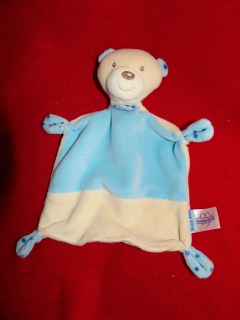 DOUDOU PELUCHE OURS blanc Rayé beige Tartine et Chocolat Hochet EUR 18