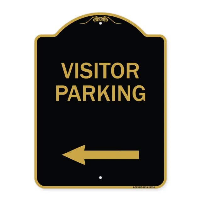 Designer Series Reserved Parking Sign Visitor Parking (Arrow Pointing Left) Sign