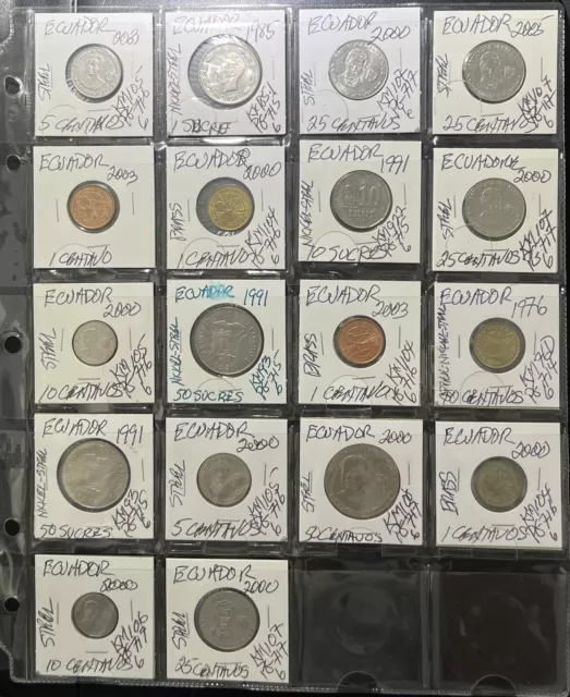 World Coins: Ecuador-Lot of 18 #7