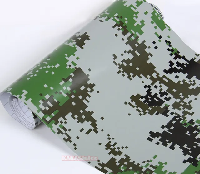 Flexible - Entire Car Wrap Digital Green Camouflage Camo Vinyl Decal Sticker AX